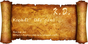 Kopkó Dániel névjegykártya
